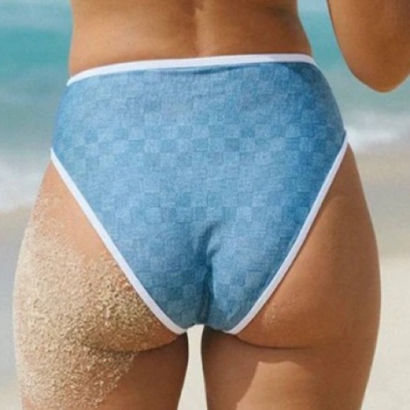 Beach Riot Size Small Medium Blue Denim Daze 2 Piece Bikini Hester Bottoms ONLY - Picture 2 of 6